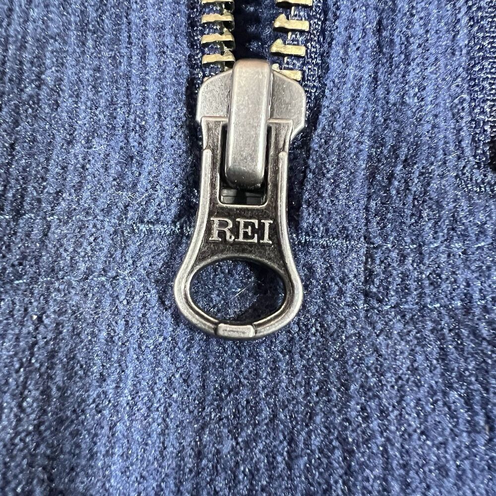 REI 1/4 Zip Blue Fleece Pullover W/ Elbow Patches Men's XL Outdoors Hiking - Picture 7 of 10